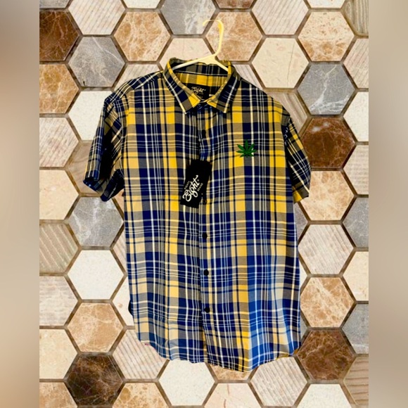 Eighty Eight Other - Eighty Eight blue & yellow check short sleeve button down shirt.